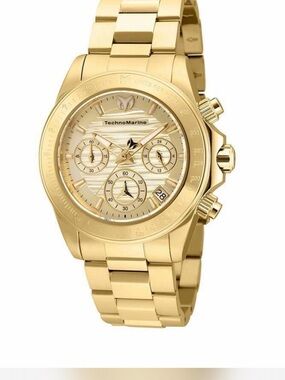 Technomarine Gold-Tone Chronograph Watch with Bracelet